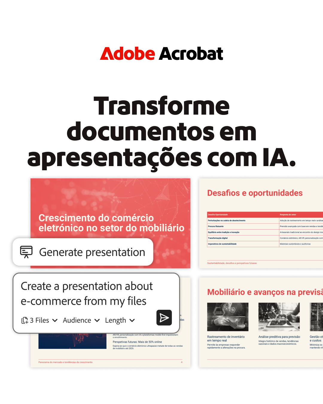 Adobe Acrobat Facebook ad: Ganhe vantagem com o Acrobat.
