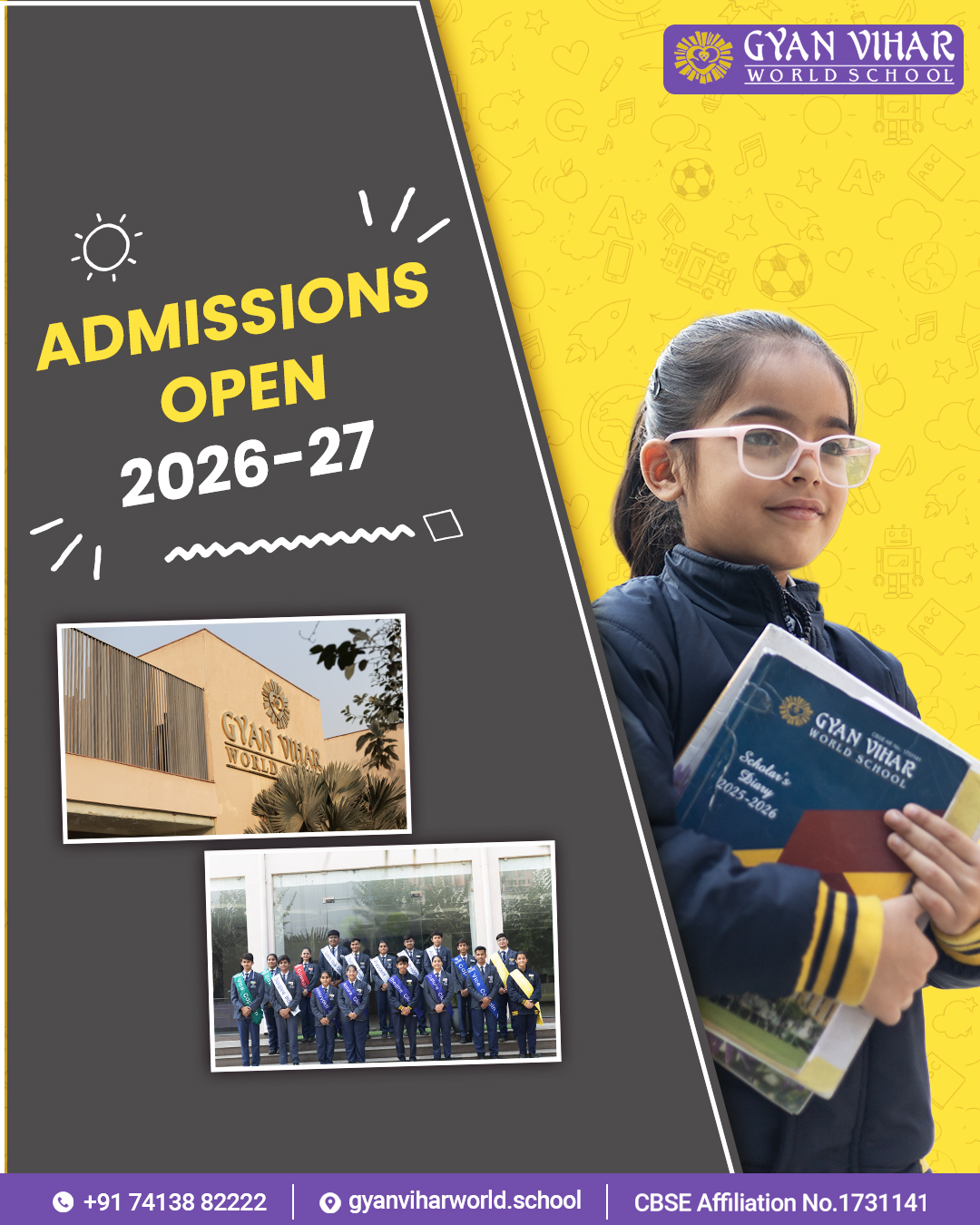 Gyan Vihar World School Facebook ad: Give your child the advantage of world-class learning!From…