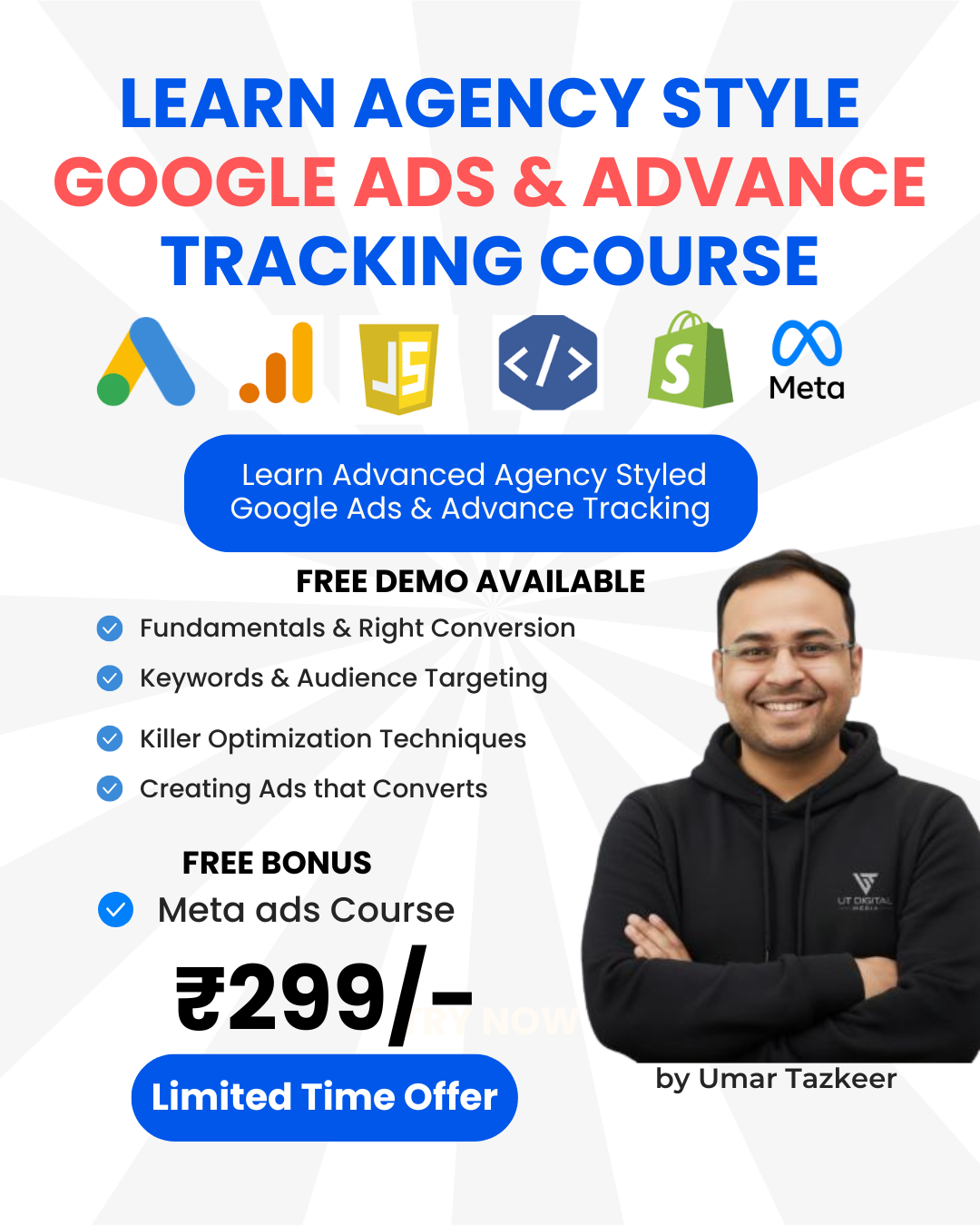 All Premium Cousres2 Facebook ad: Advanced Google Ads + Meta Ads Course, Only ₹299