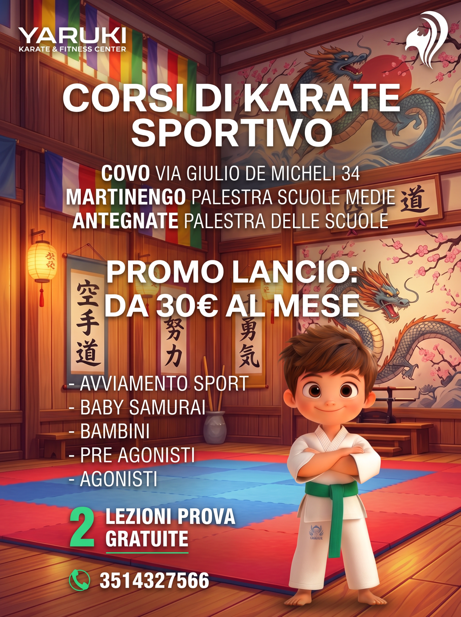 Yaruki Karate Team Facebook ad: NUOVI CORSI DI KARATE, SETTEMBRE 2026