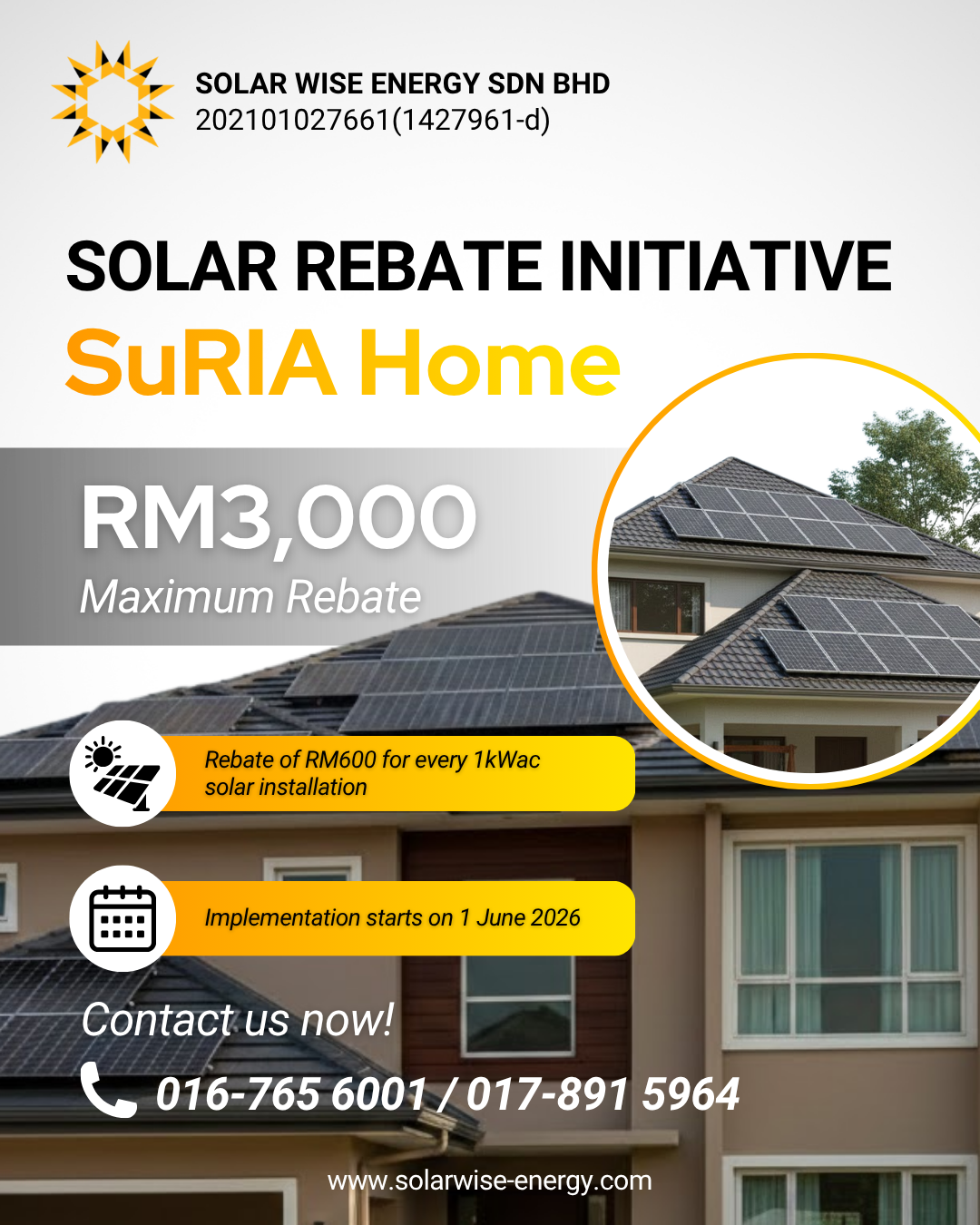 Solar Wise Energy Sdn Bhd Facebook ad: Price after subsidy starting from RM11,888