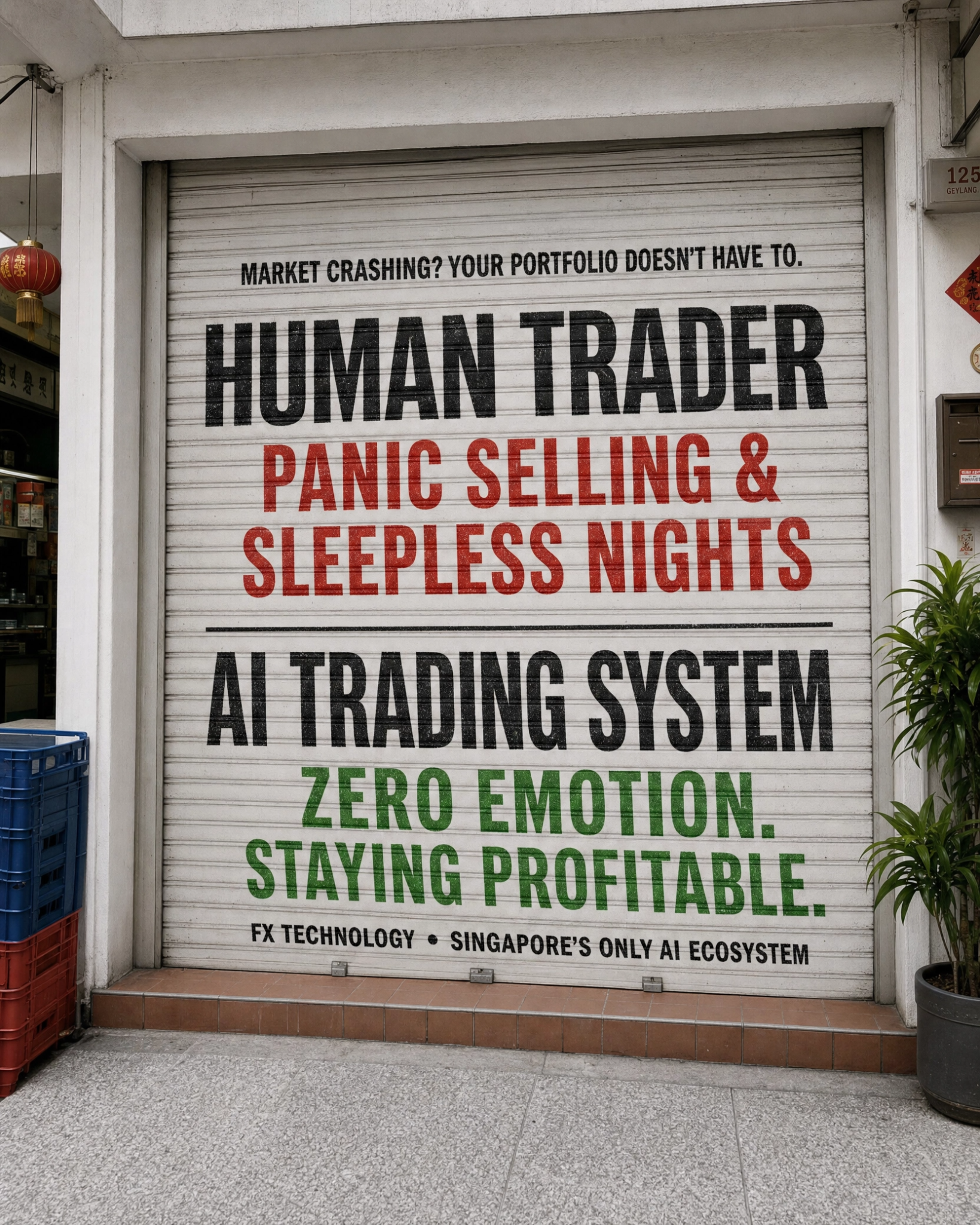 FXTechnology SG Facebook ad: WHEN EVERYONE PANICS, AI EXECUTES.