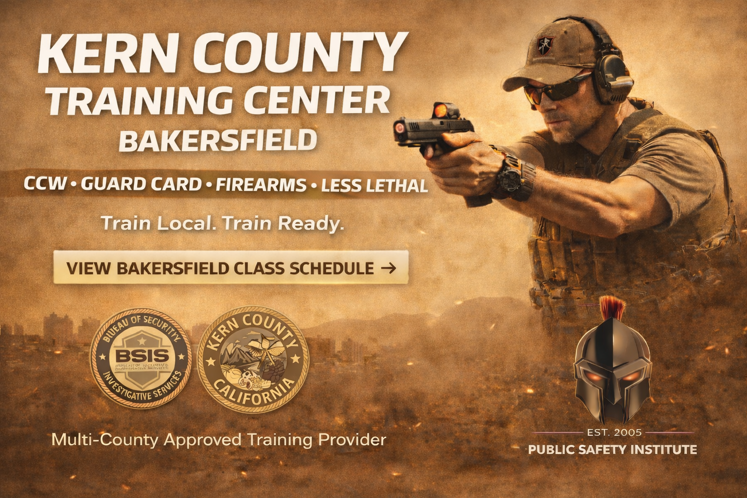 Public Safety Institute Facebook ad: Bakersfield Guard Card