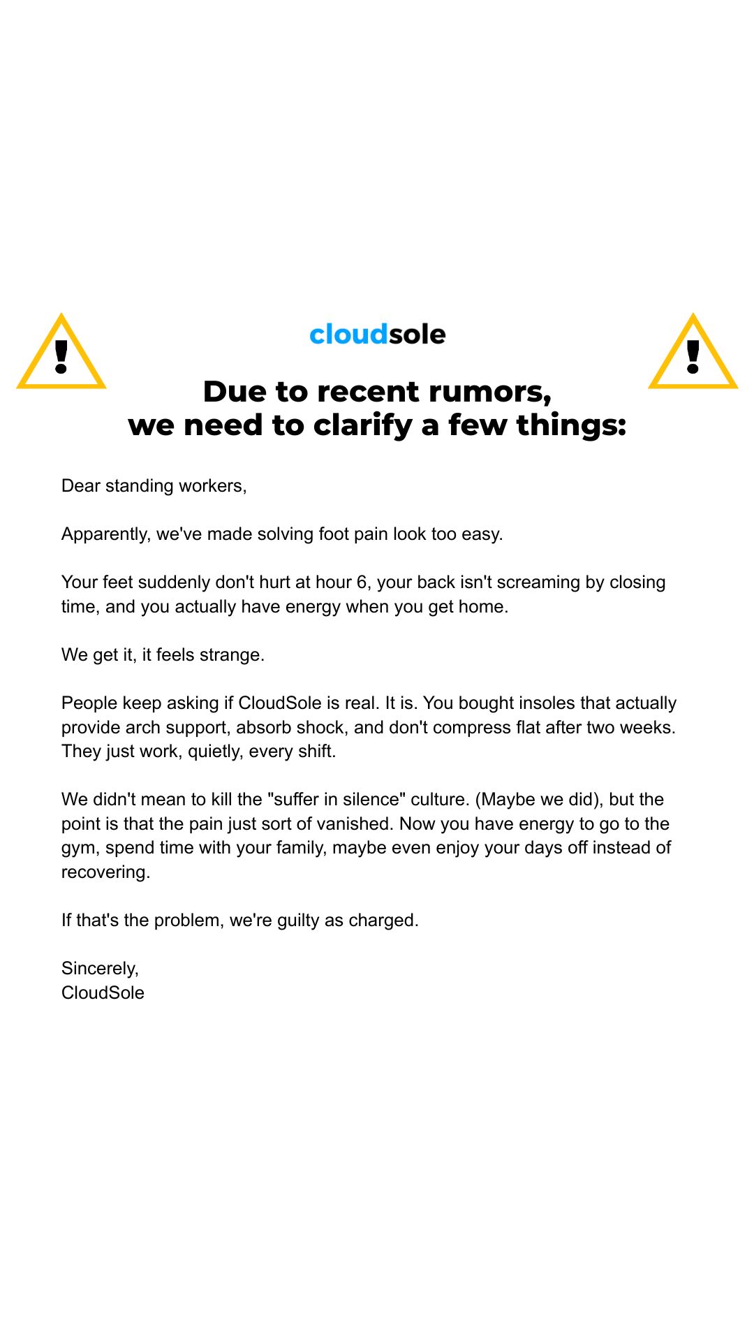 CloudSole Facebook ad