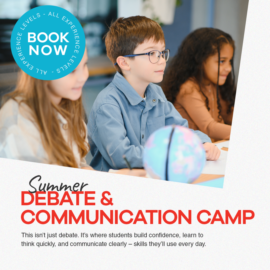 Fostering Debate Talent Facebook ad: SUMMER CONFIDENCE & COMMUNICATION CAMP