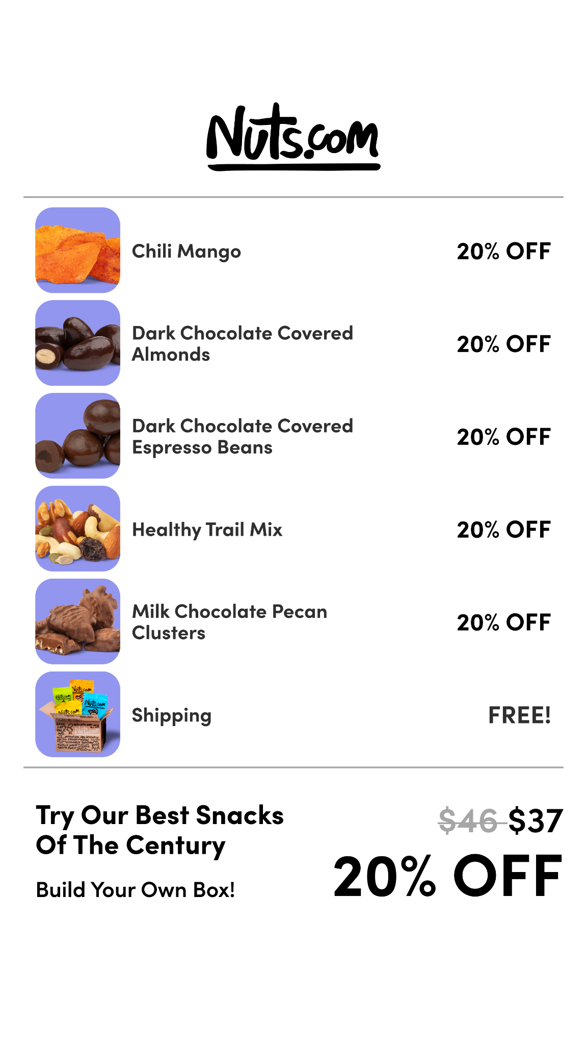 Nuts.com Facebook ad