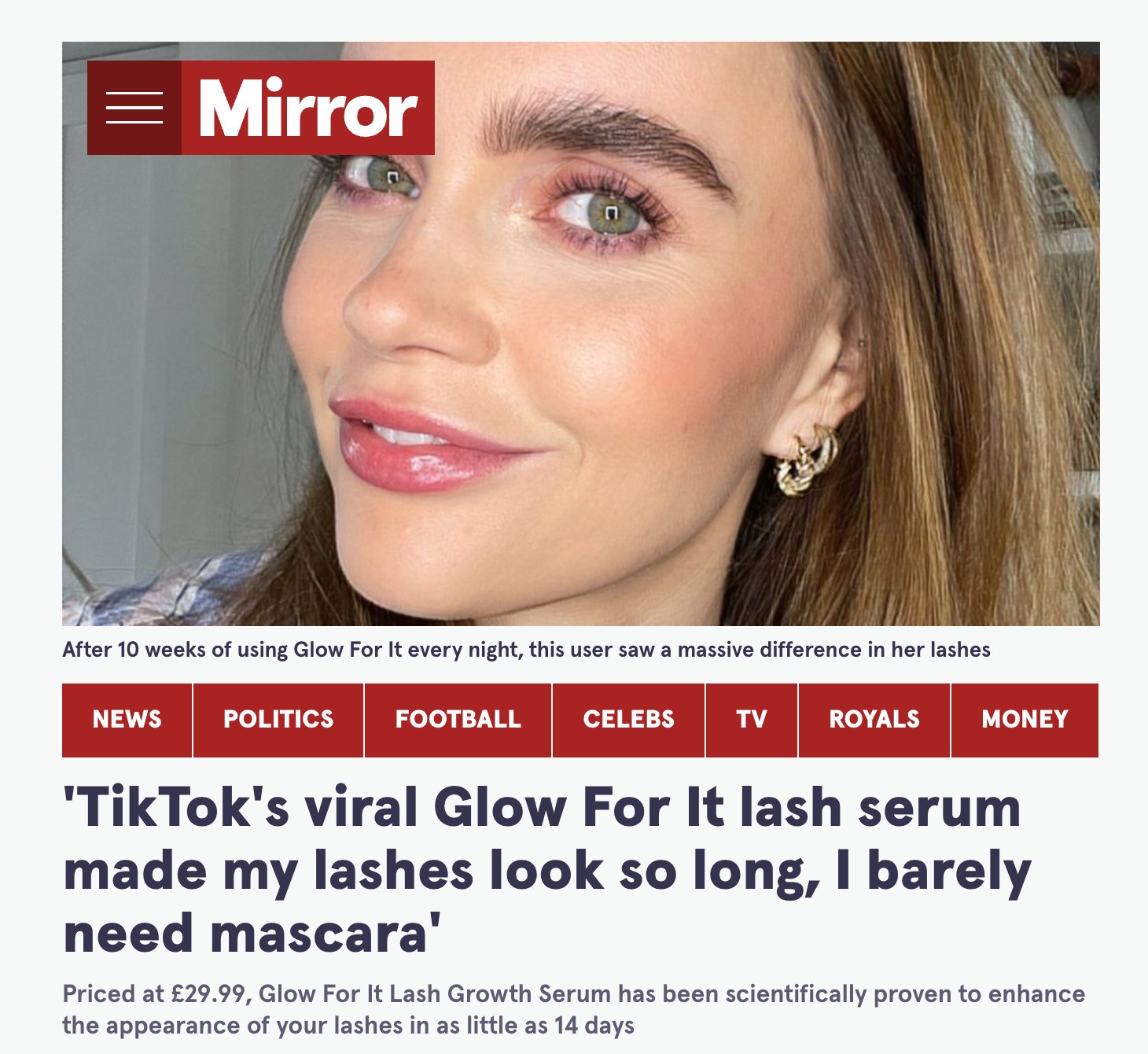 Glow For It Facebook ad