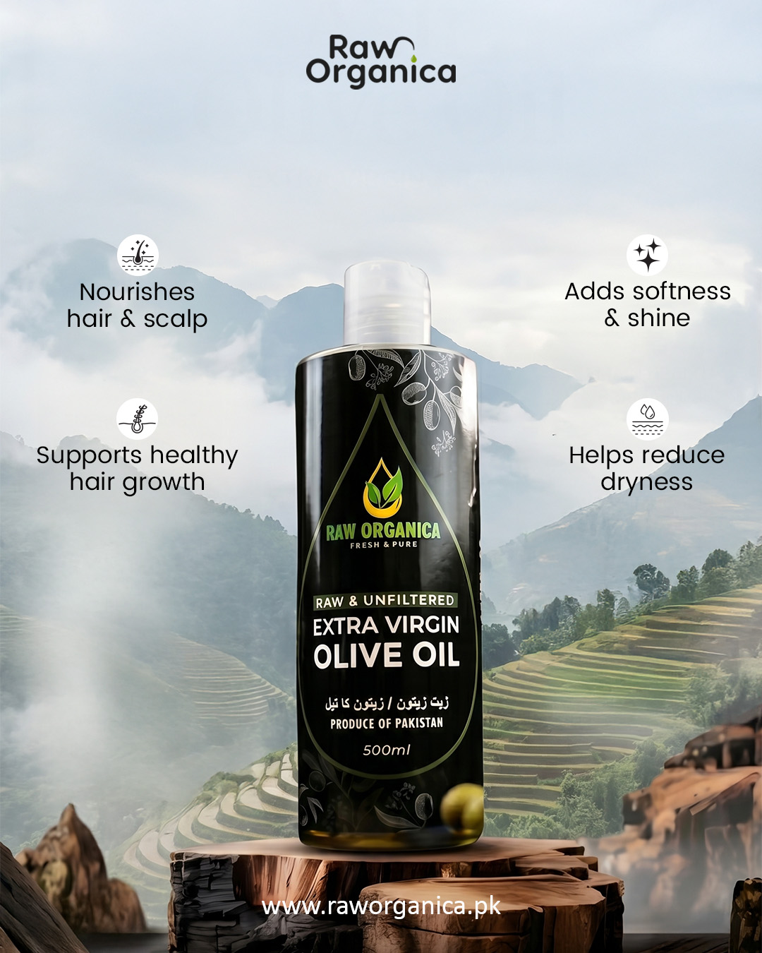 Raw Organica Pakistan Facebook ad: The ultimate food for your hair!