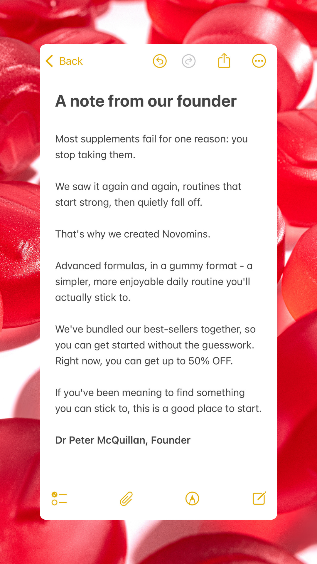 Novomins Nutrition Facebook ad