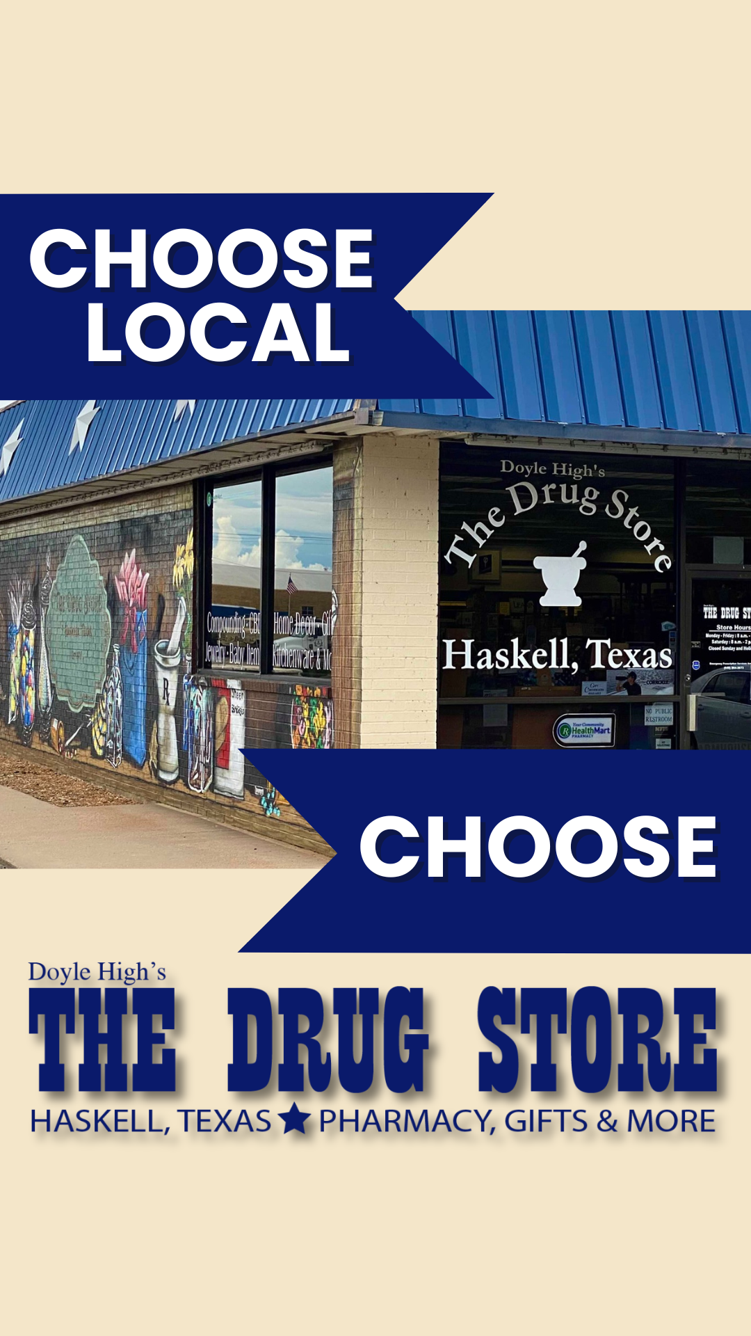 The Haskell Drug Store Facebook ad