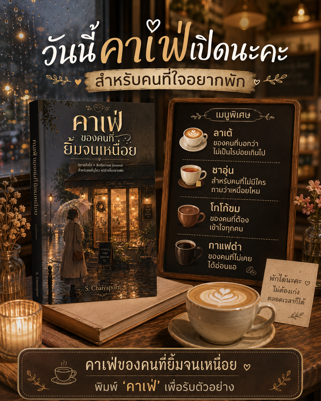 หนังสือที่กอดใจ-Softly Books Facebook ad: คาเฟ่