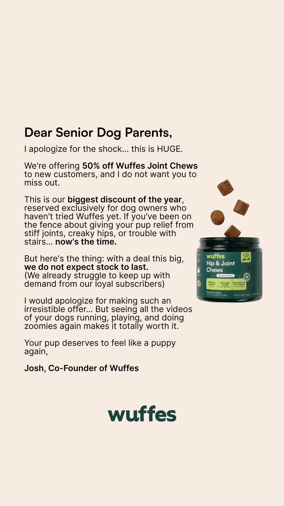 Wuffes Facebook ad