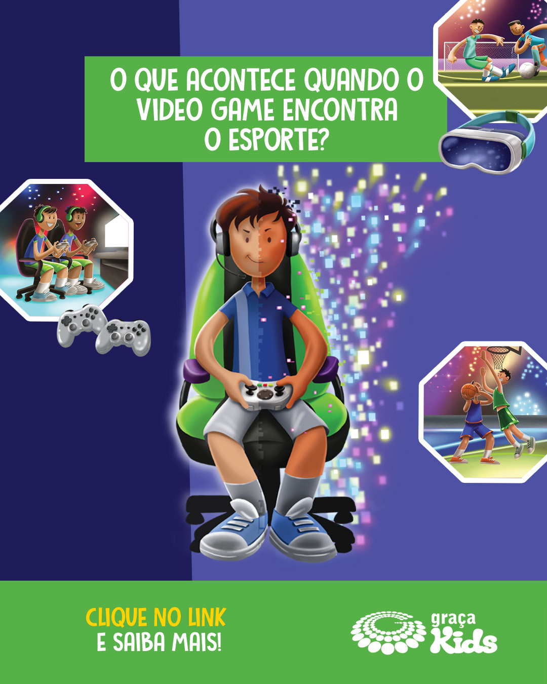 Graça Kids Facebook ad: Video game com realidade virtual
