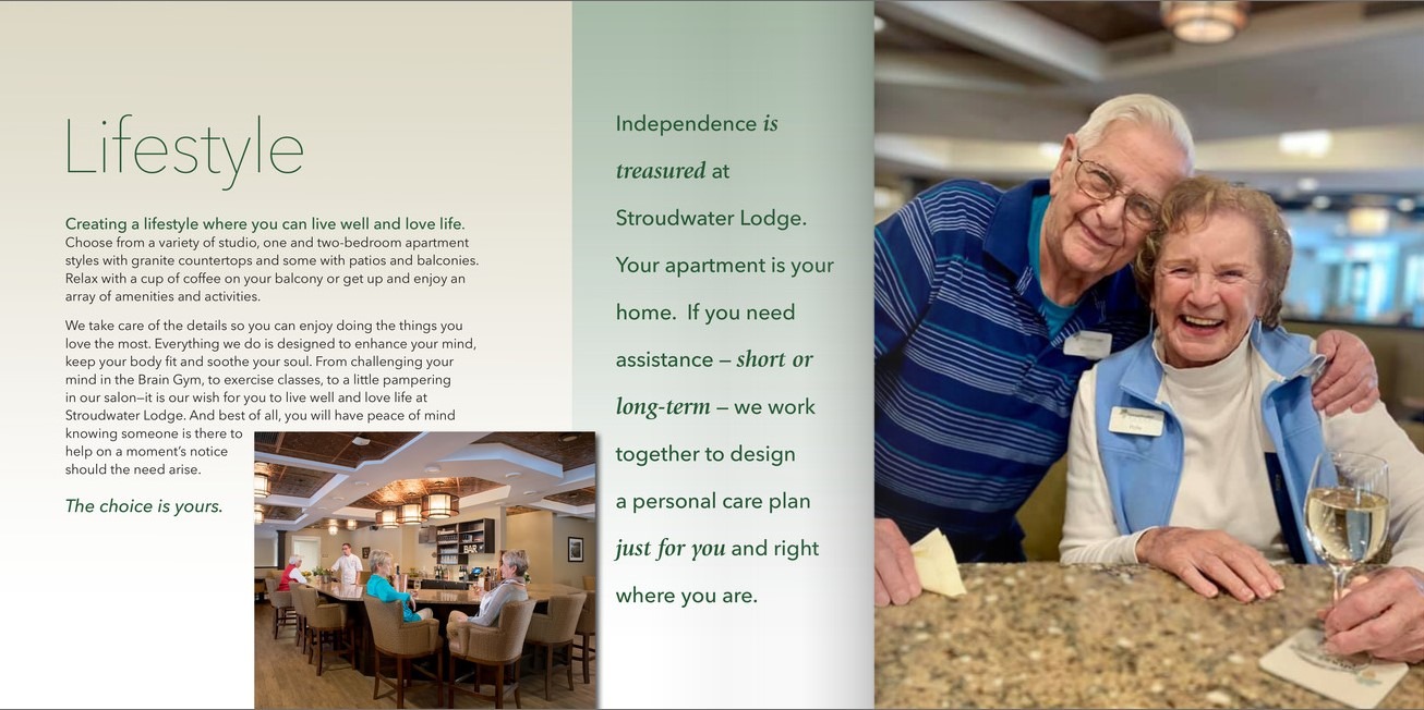 Stroudwater Lodge Senior Living Facebook ad from Jan 30, 2024