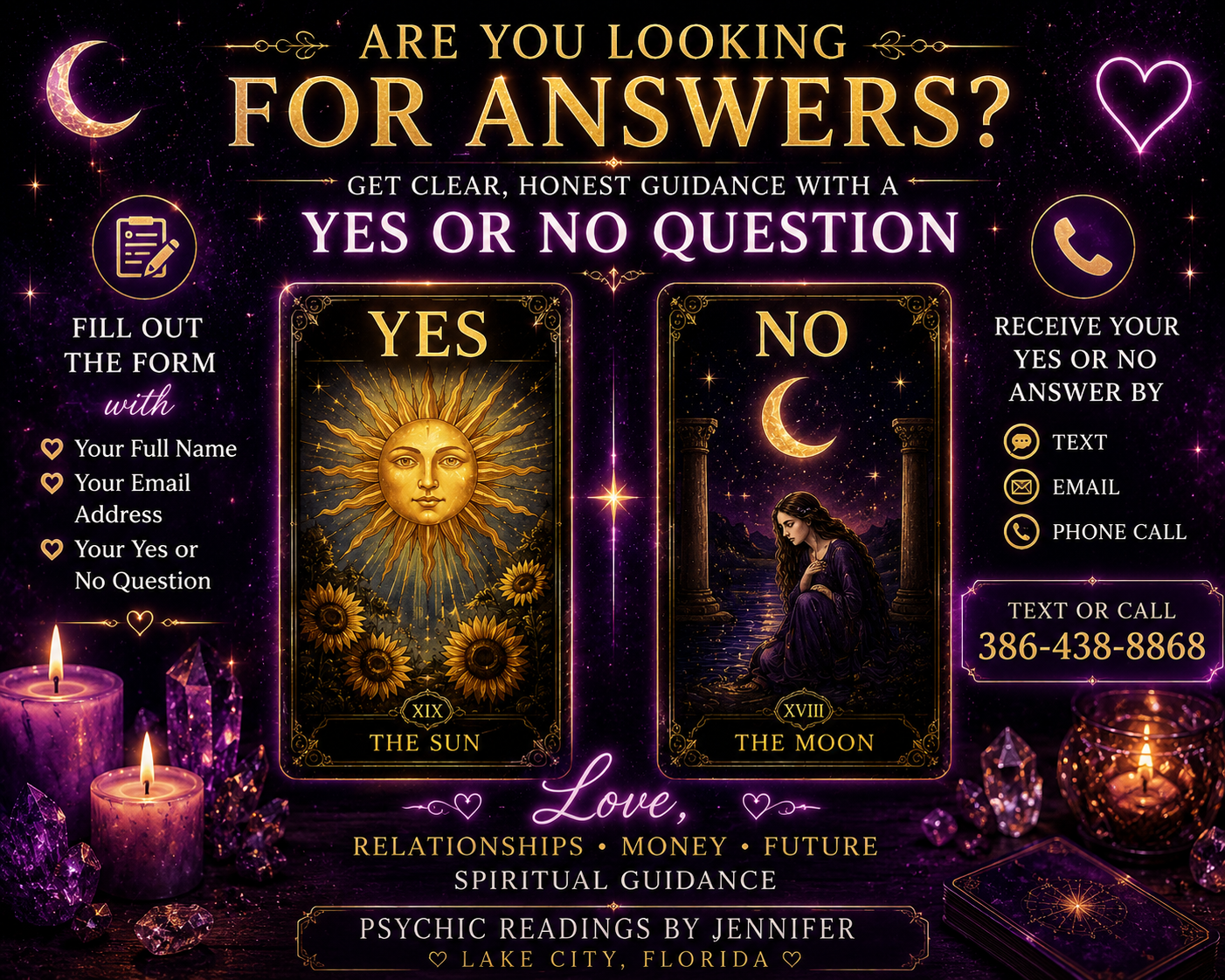 Best Psychic Florida - Psychic Jenn Facebook ad: Psychic Jenn • Free Question Offer