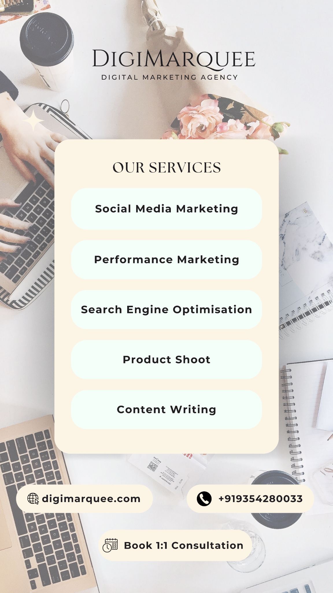 DigiMarquee Facebook ad: Get 1:1 Free Consultation