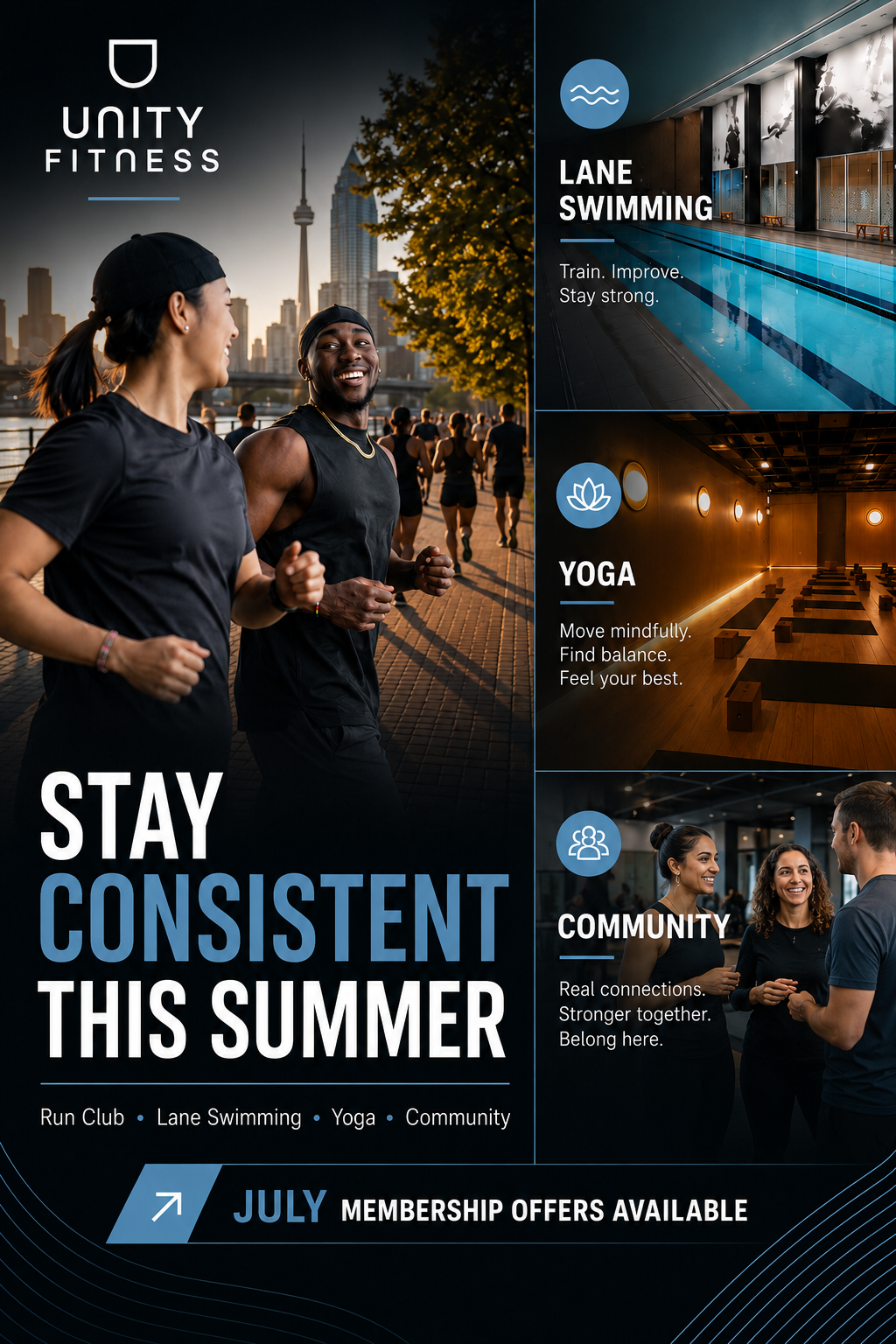 Unity Fitness Harbourfront Facebook ad: Join In July