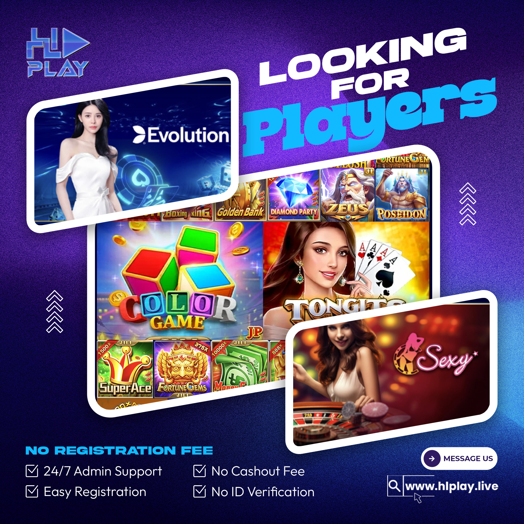 HLPlay Kabayan Facebook ad: Chat on Messenger