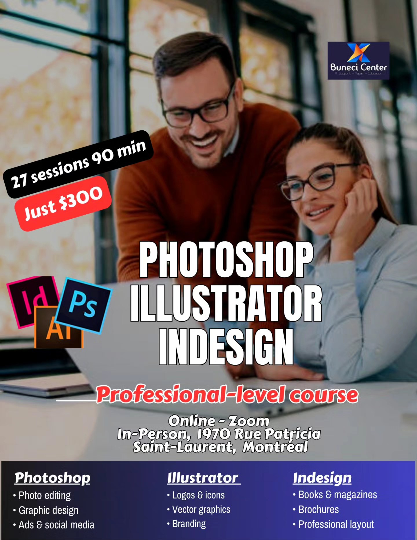 Buneci Facebook ad: Start your career with our Professional Level Course…