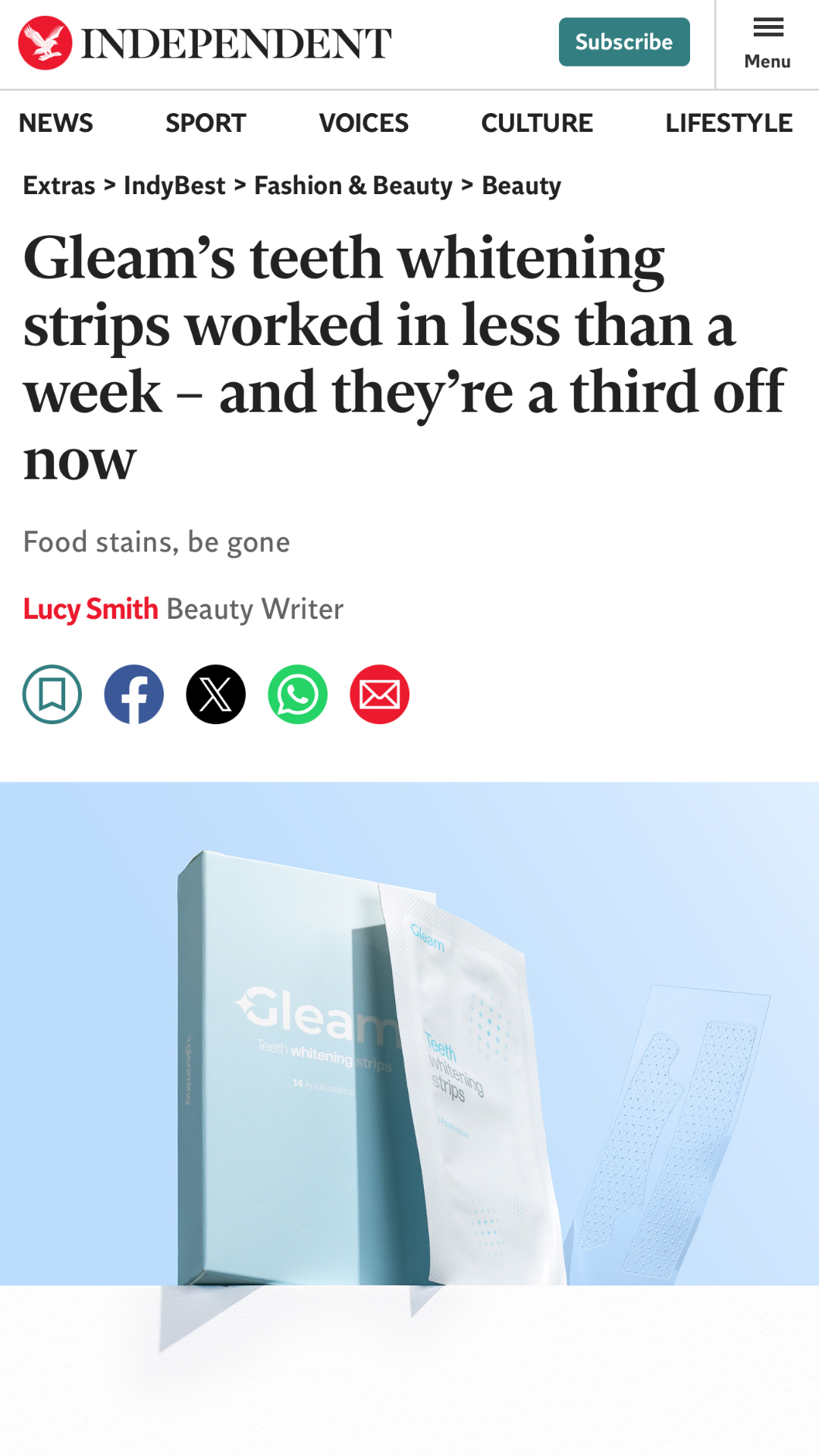 Gleam Facebook ad