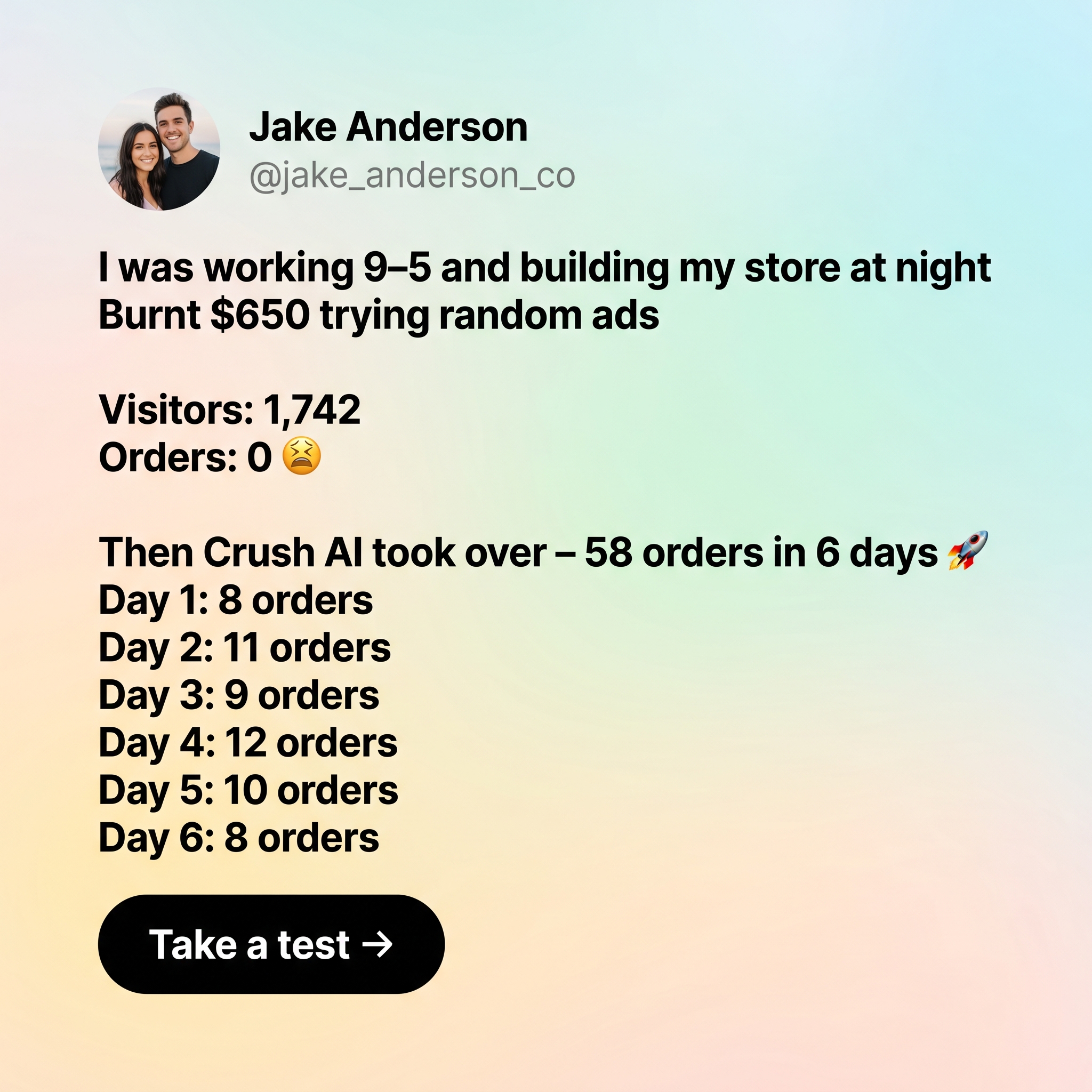 trycrush.ai Facebook ad