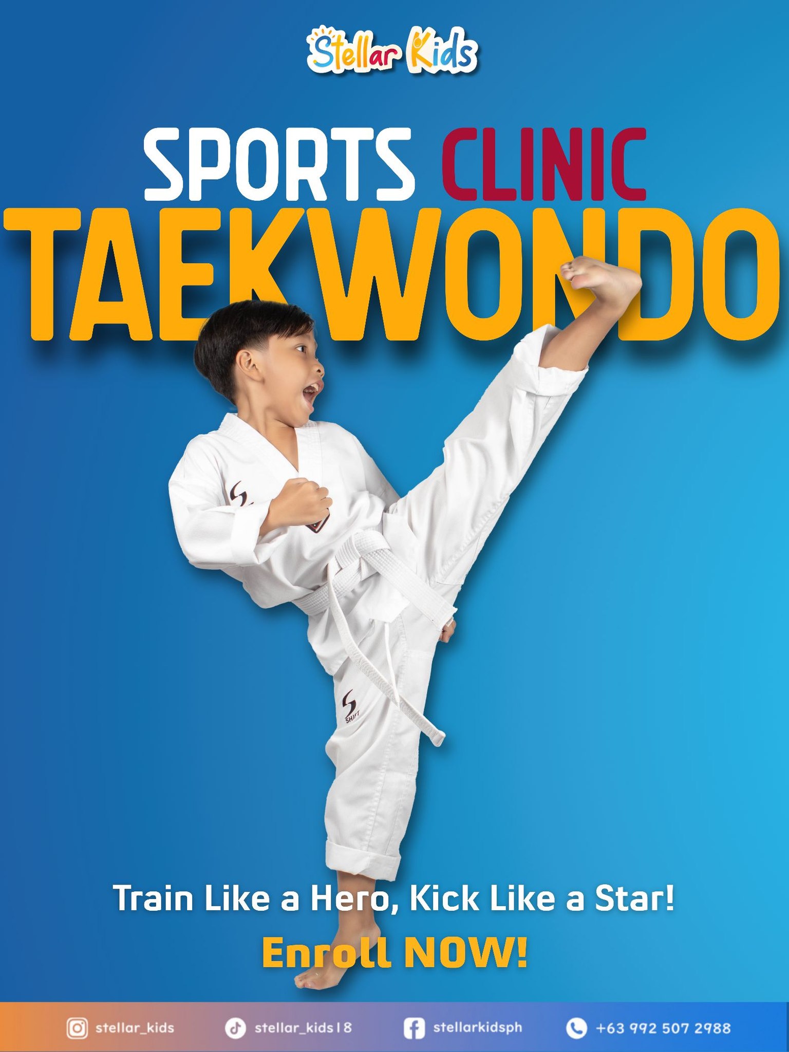 Stellar Kids Facebook ad: Train Like a Hero, Kick Like a Star!