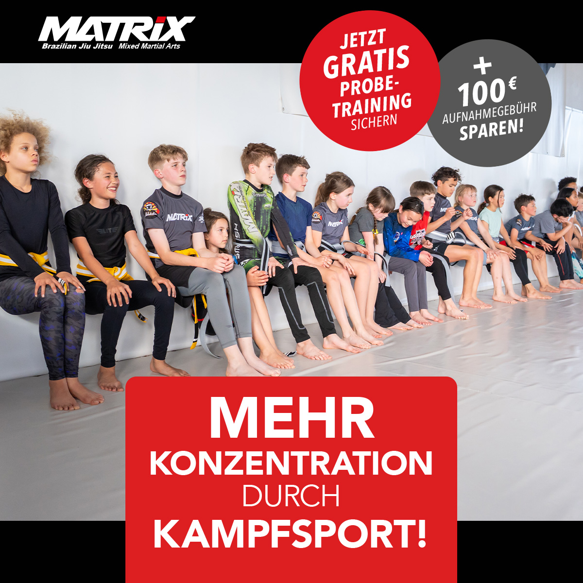 Matrix Jiu Jitsu Facebook ad: JETZT GRATIS AUSPROBIEREN und 100 € SPAREN!