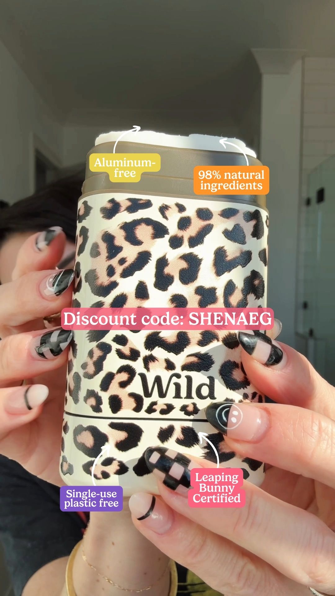 Wild Facebook ad: Get 25% off all Wild products with code SHENAEG