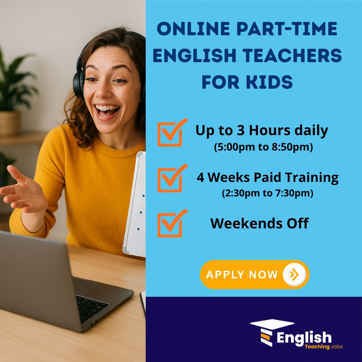 English Teaching Jobs Facebook ad