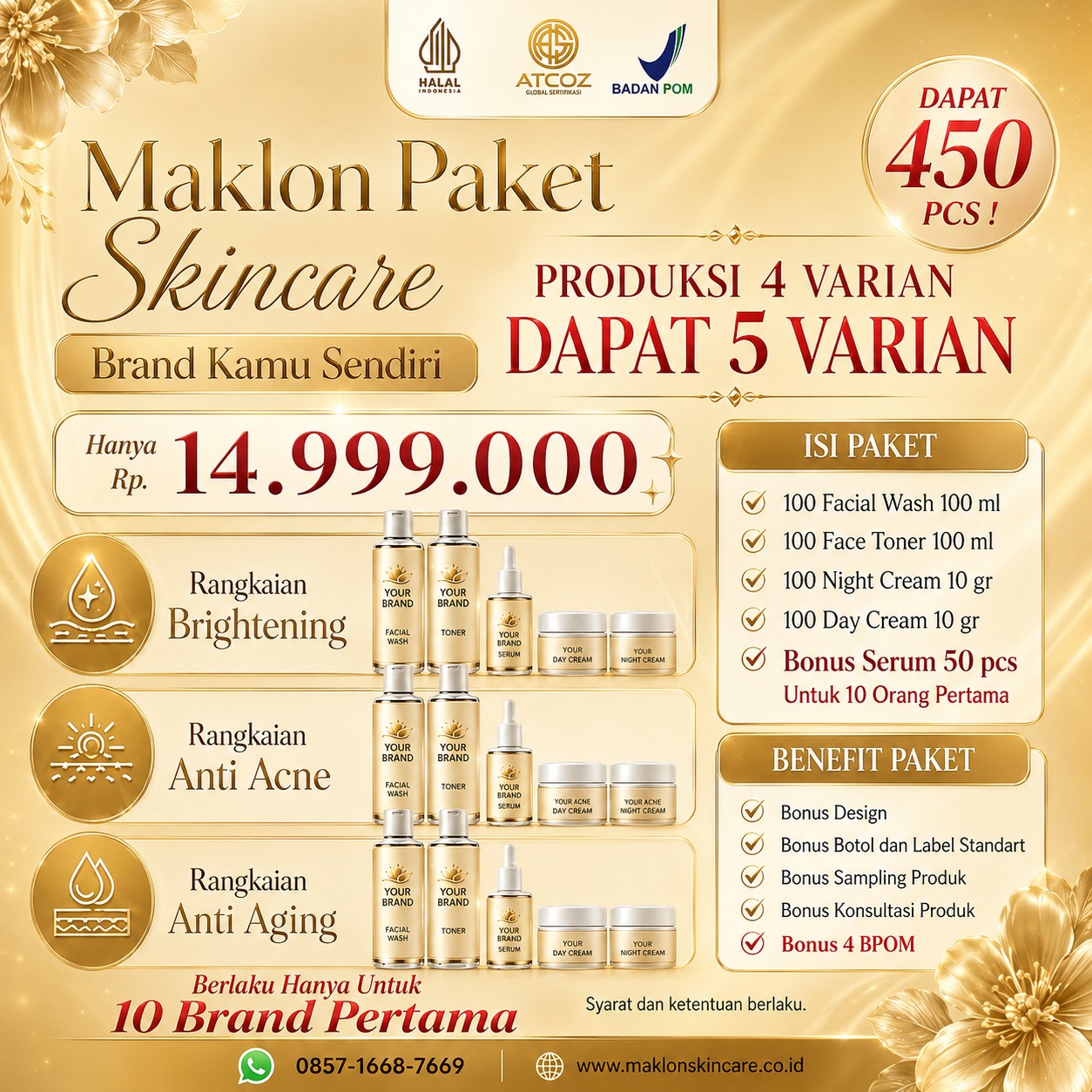 Maklon Skincare Facebook ad: Wujudkan Brand Skincare Impianmu Sekarang!