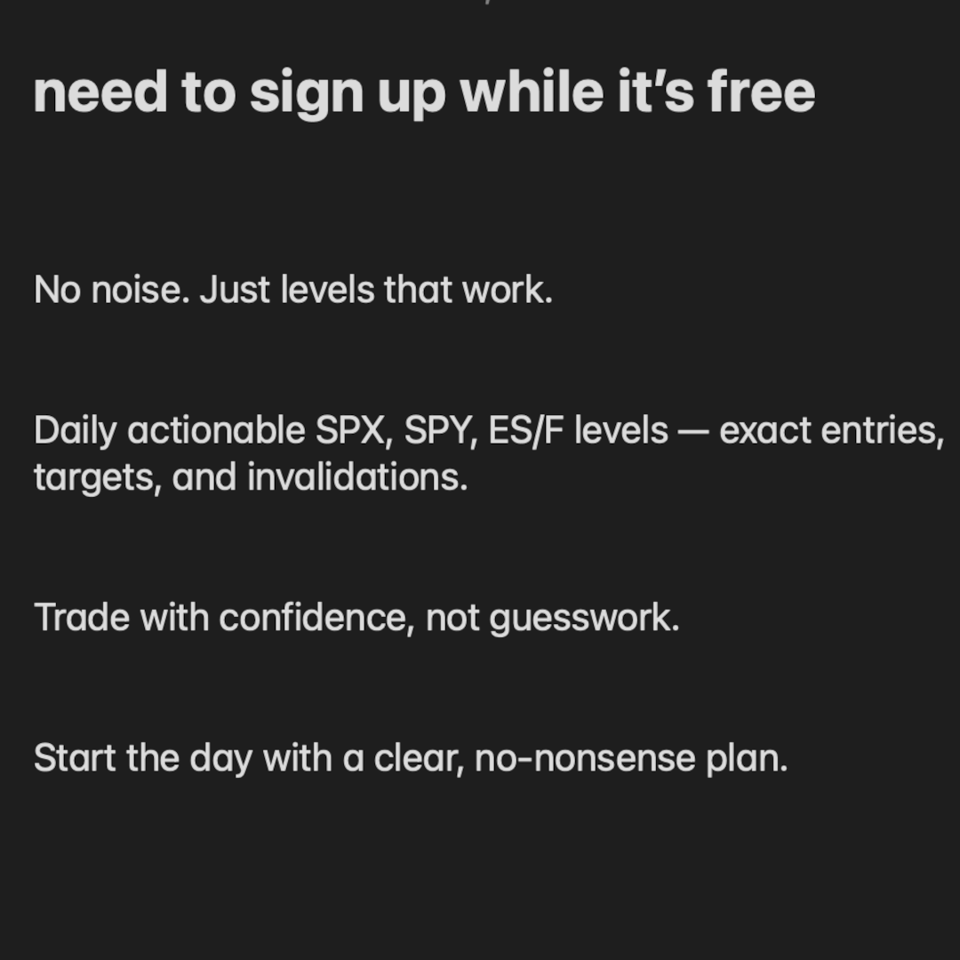 SPY Options Actionable Levels - SPX ES QQQ Facebook ad from Oct 22, 2025