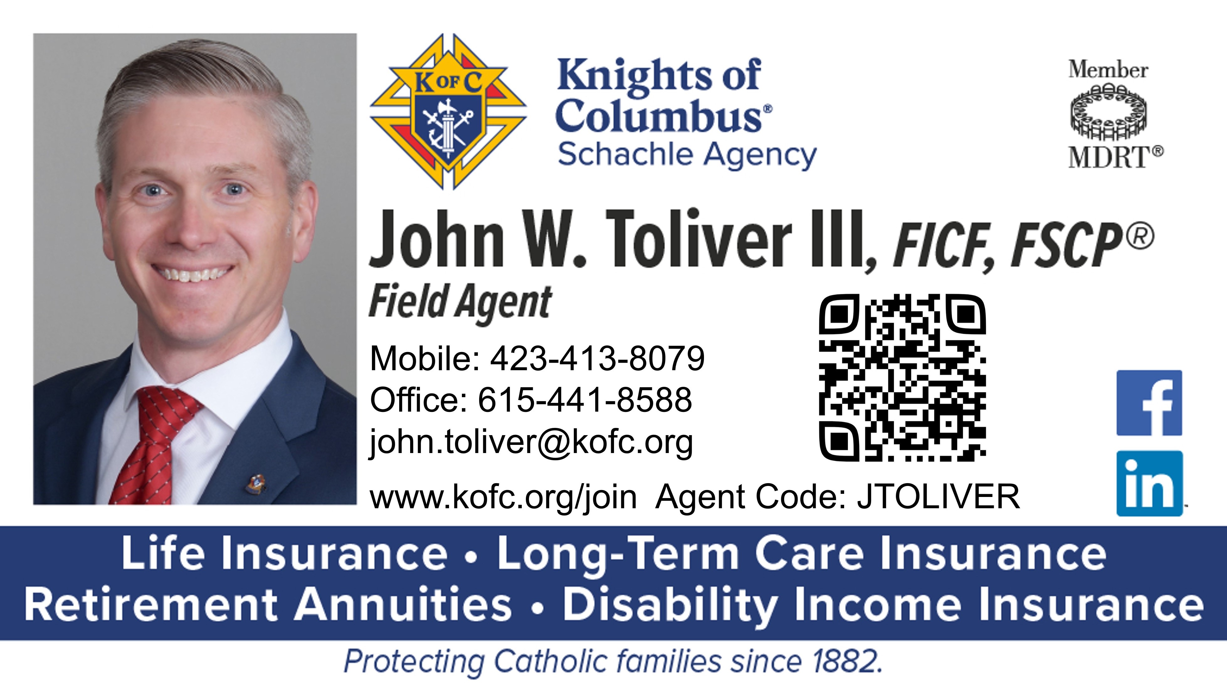 John W. Toliver, FICF, FSCP - Knights of Columbus Insurance Facebook ad: John W. Toliver, FICF, FSCP - Knights Of Columbus