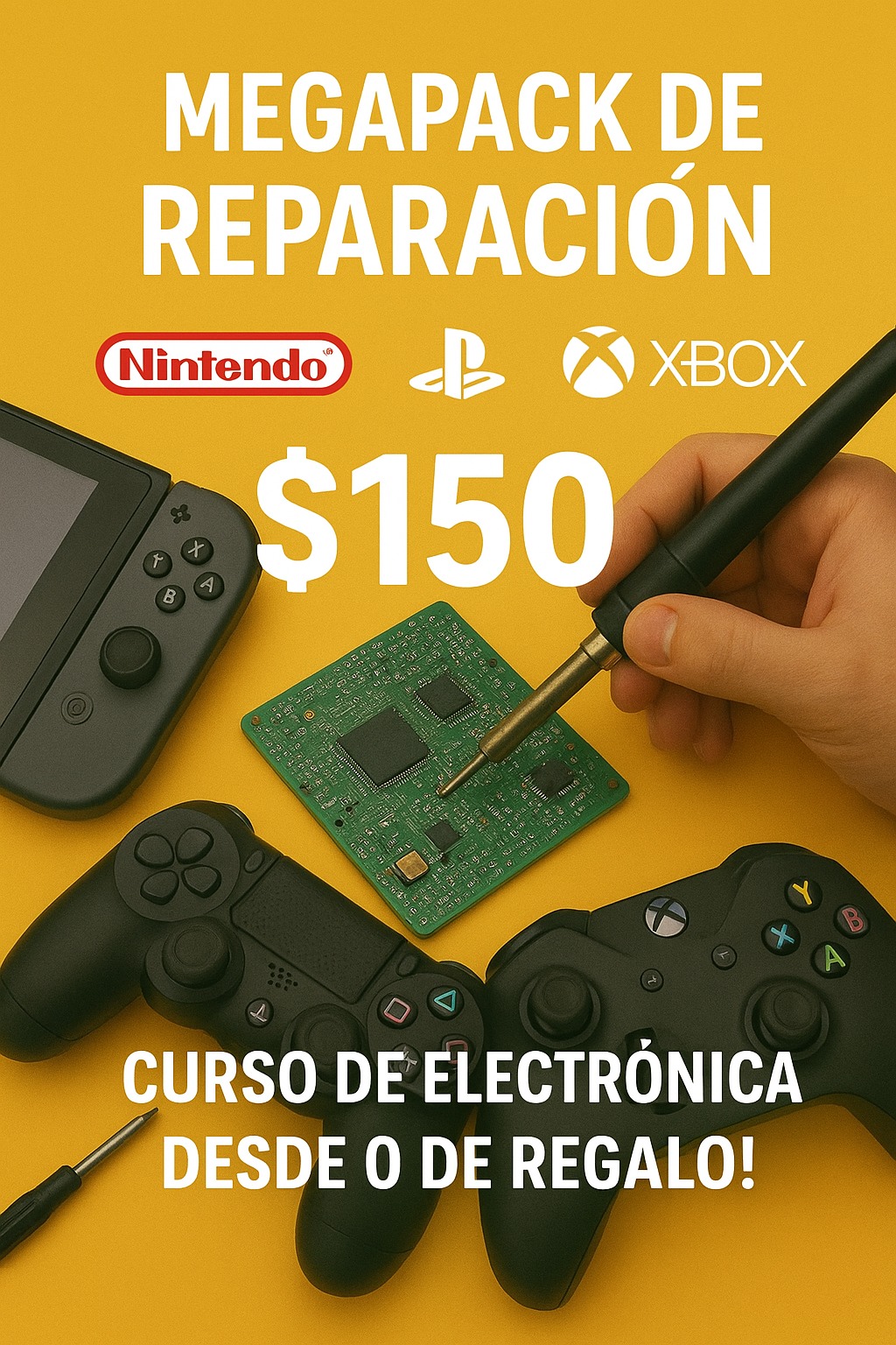 Cursos GUAR Facebook ad: ¡Conviértete en experto reparando consolas y gana dinero…