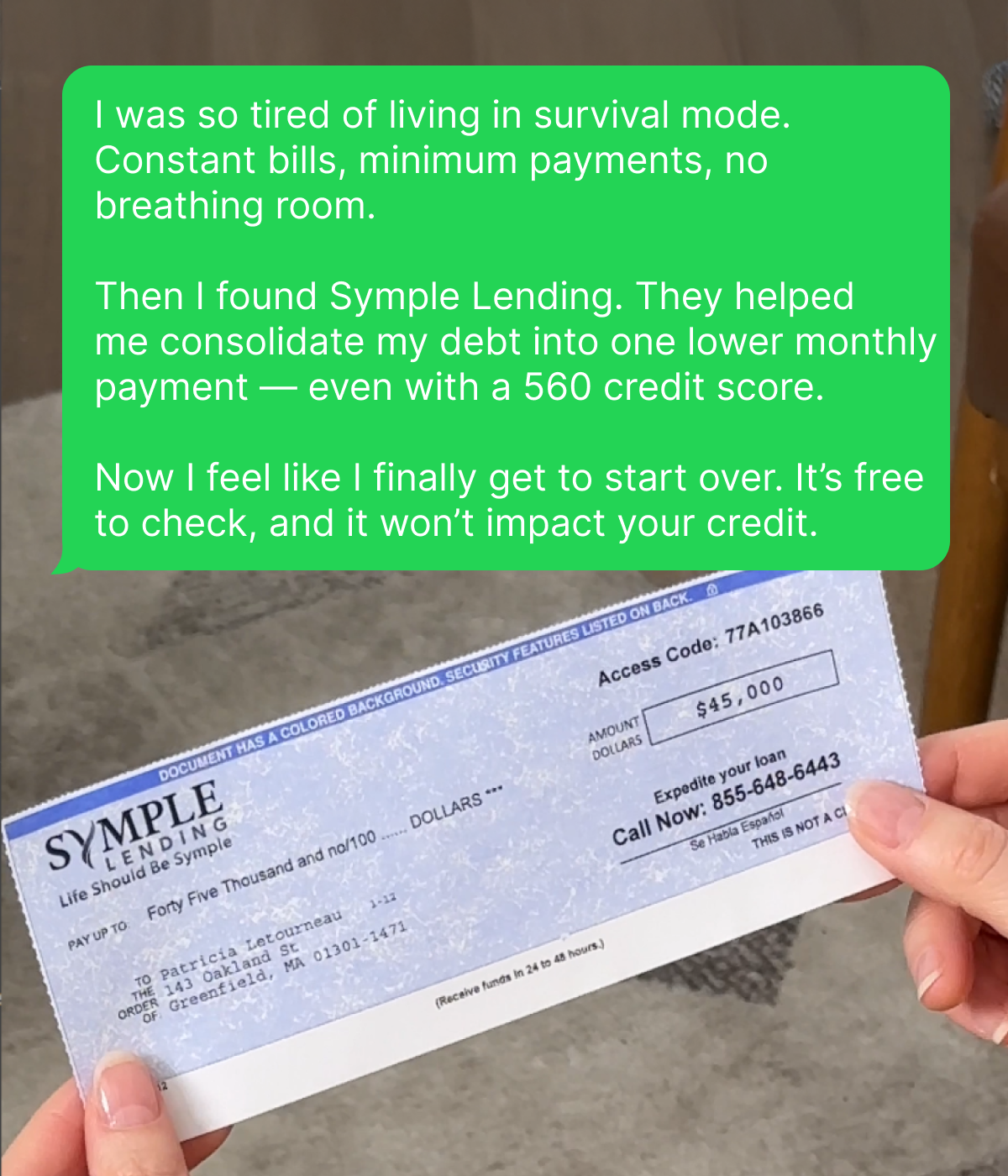 Symple Lending Facebook ad