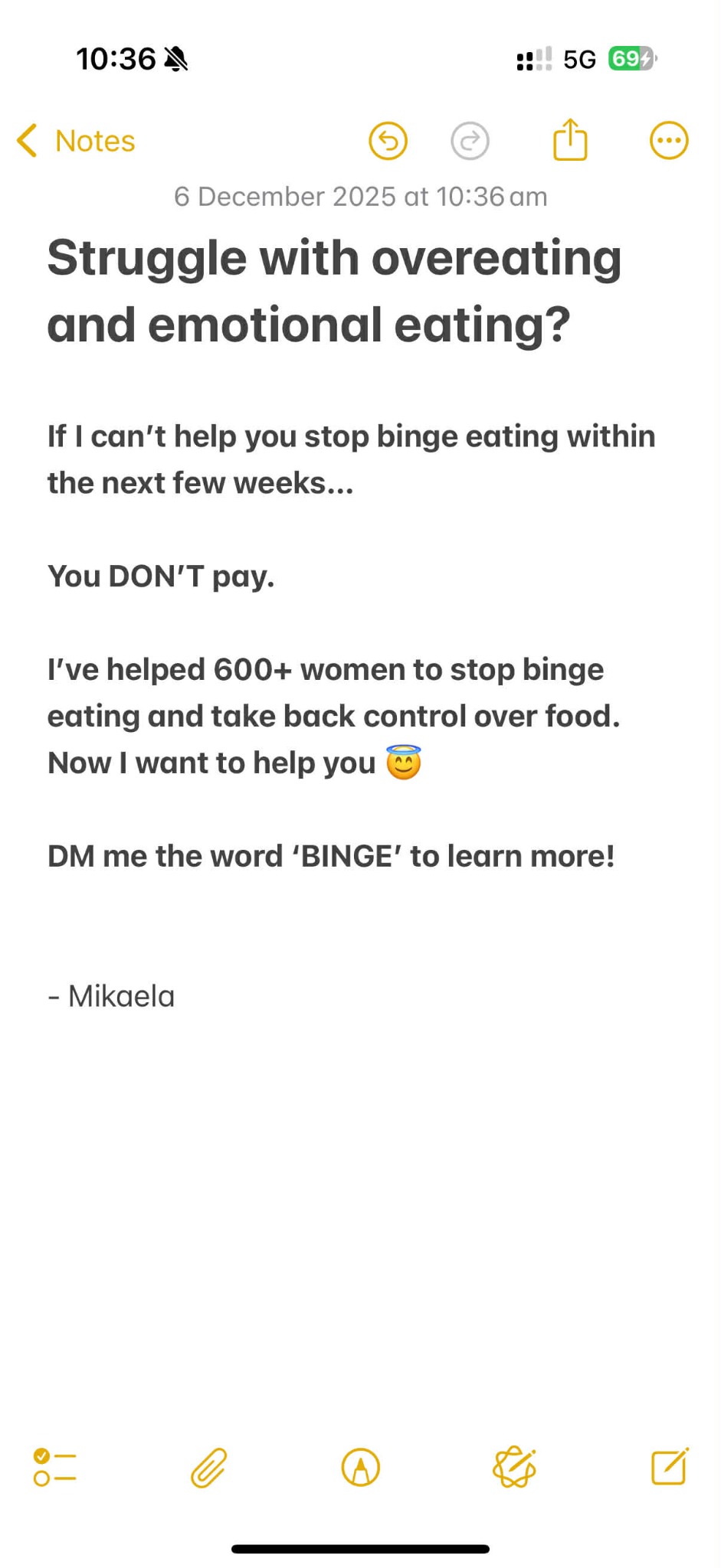 Mikaela Schifferle Facebook ad