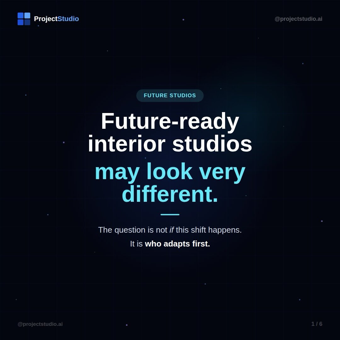 ProjectStudio.ai Facebook ad: Future-ready interior studios may look very different from…