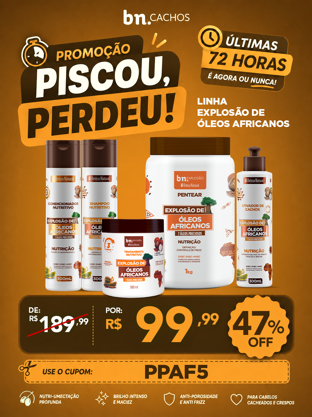 BN Facebook ad: Use o cupom PPAF5 e garanta o KIT EXPLOSÃO DE ÓLEOS…