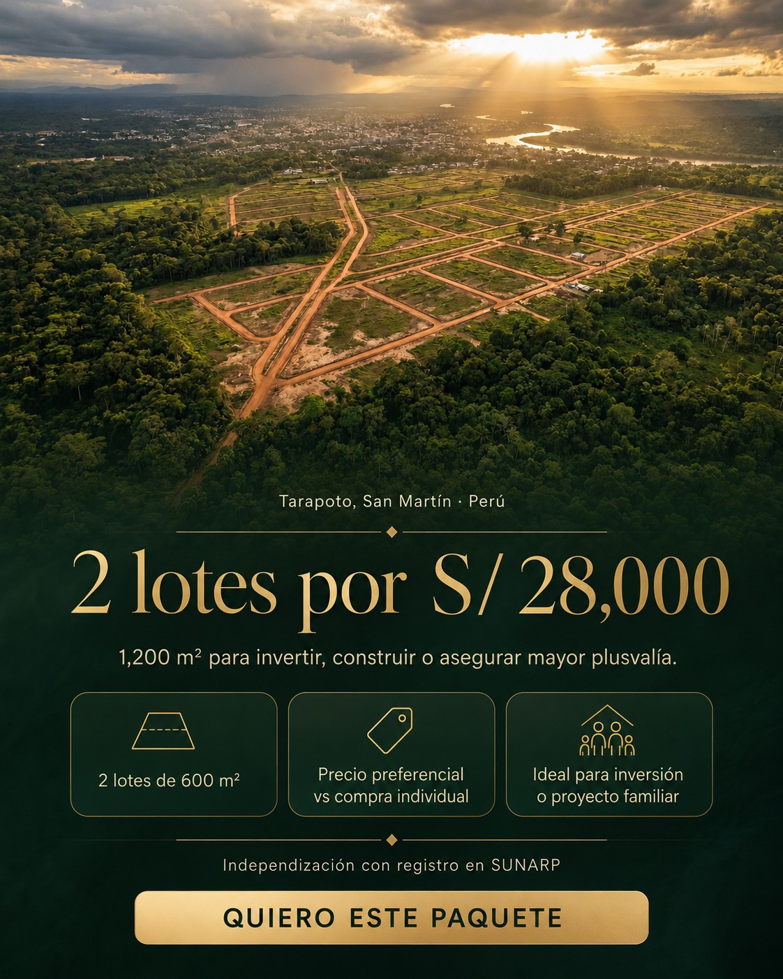 Horizonte Verde Inmobiliaria Facebook ad: 2 lotes por S/28,000