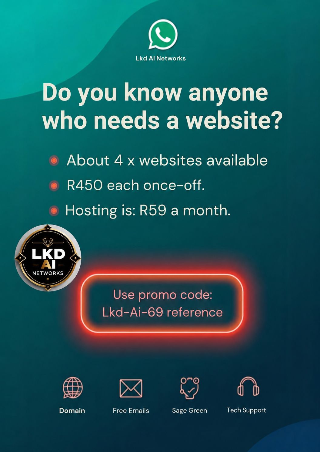 Lkd Networks Facebook ad: Pro Website For Only R450