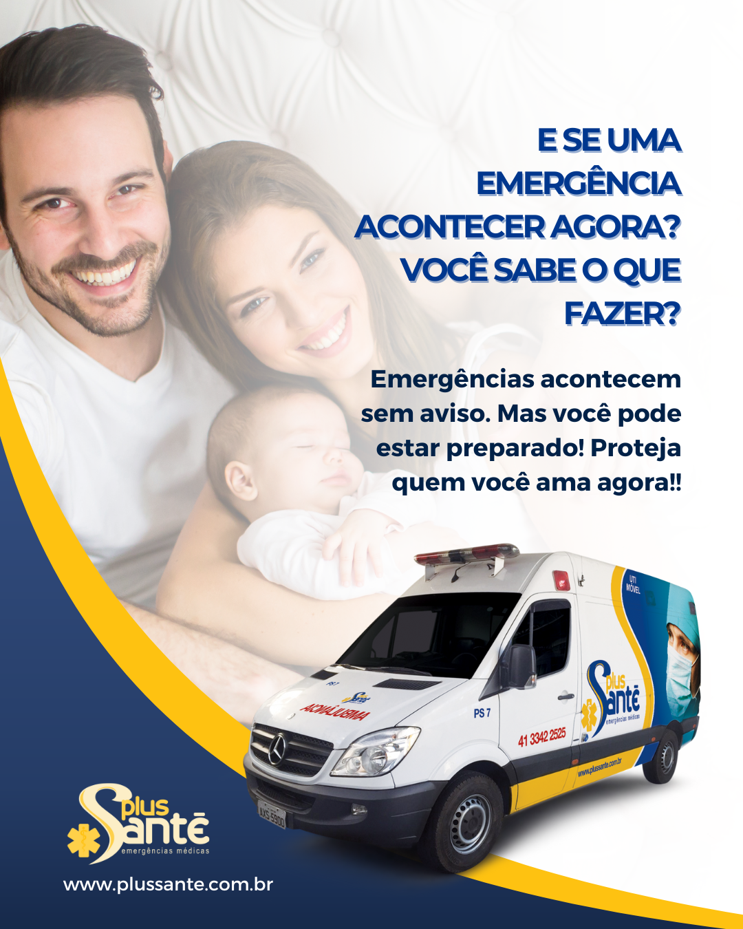 Plus Santé Emergências Médicas Facebook ad: Plano Ambulância