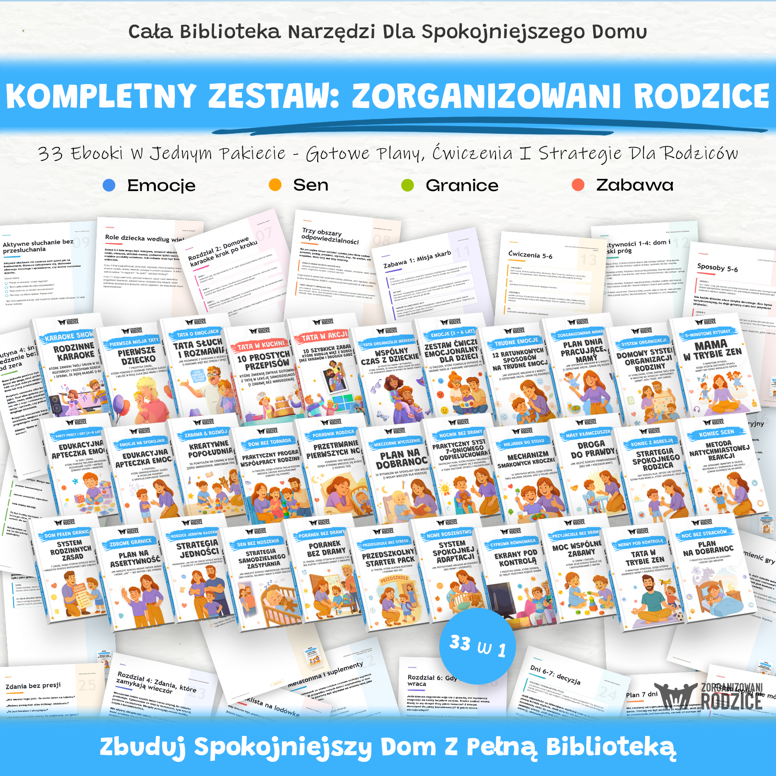 Zorganizowani Rodzice Facebook ad: Zorganizuj rodzicielstwo z Kompletnym Zestawem 33 w 1