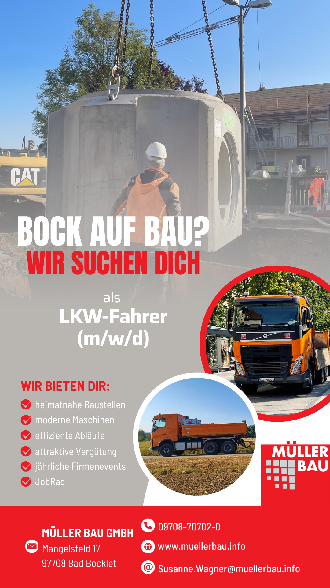 Müller Bau GmbH Facebook ad from Jul 8, 2026