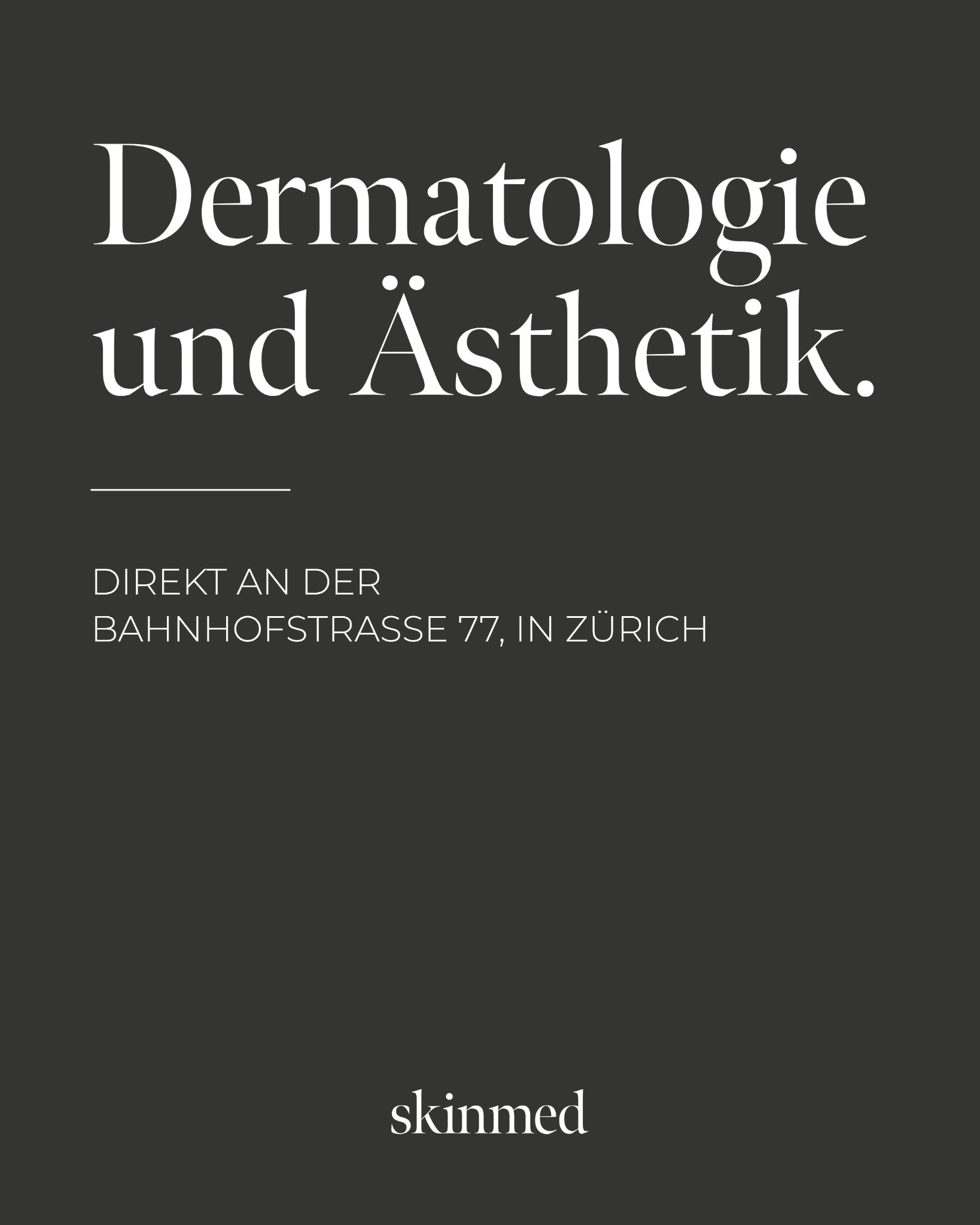 Skinmed AG Facebook ad: Dermatologie in Zürich