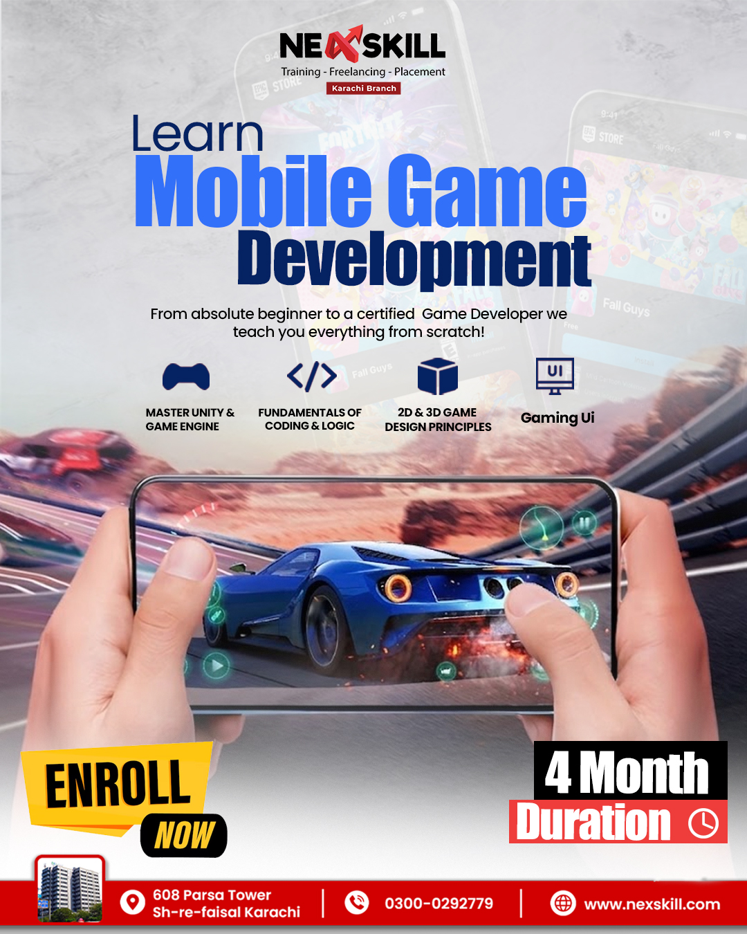 Nexskill Karachi Facebook ad: Chat with us