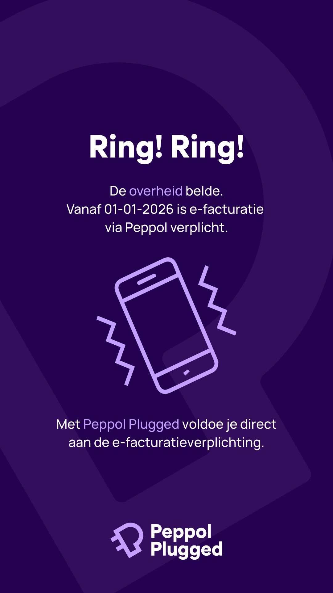 Peppol Plugged Facebook ad: Peppol verplicht? Maak het jezelf makkelijk.