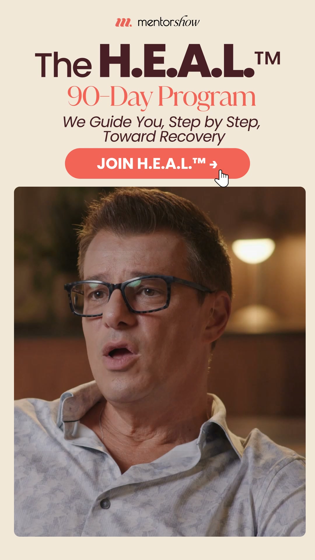 MentorShow World Facebook ad: Program HEAL with Gabor Maté, Bessel van der Kolk, Paul…