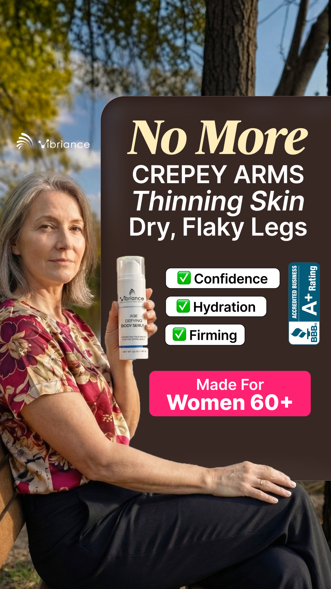 Vibriance Facebook ad: Meet The Body Serum For Dry, Crepey Skin