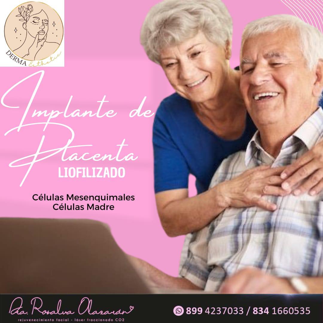 Derma Esthetic Facebook ad: IMPLANTE LIOFILIZADO DE PLACENTA