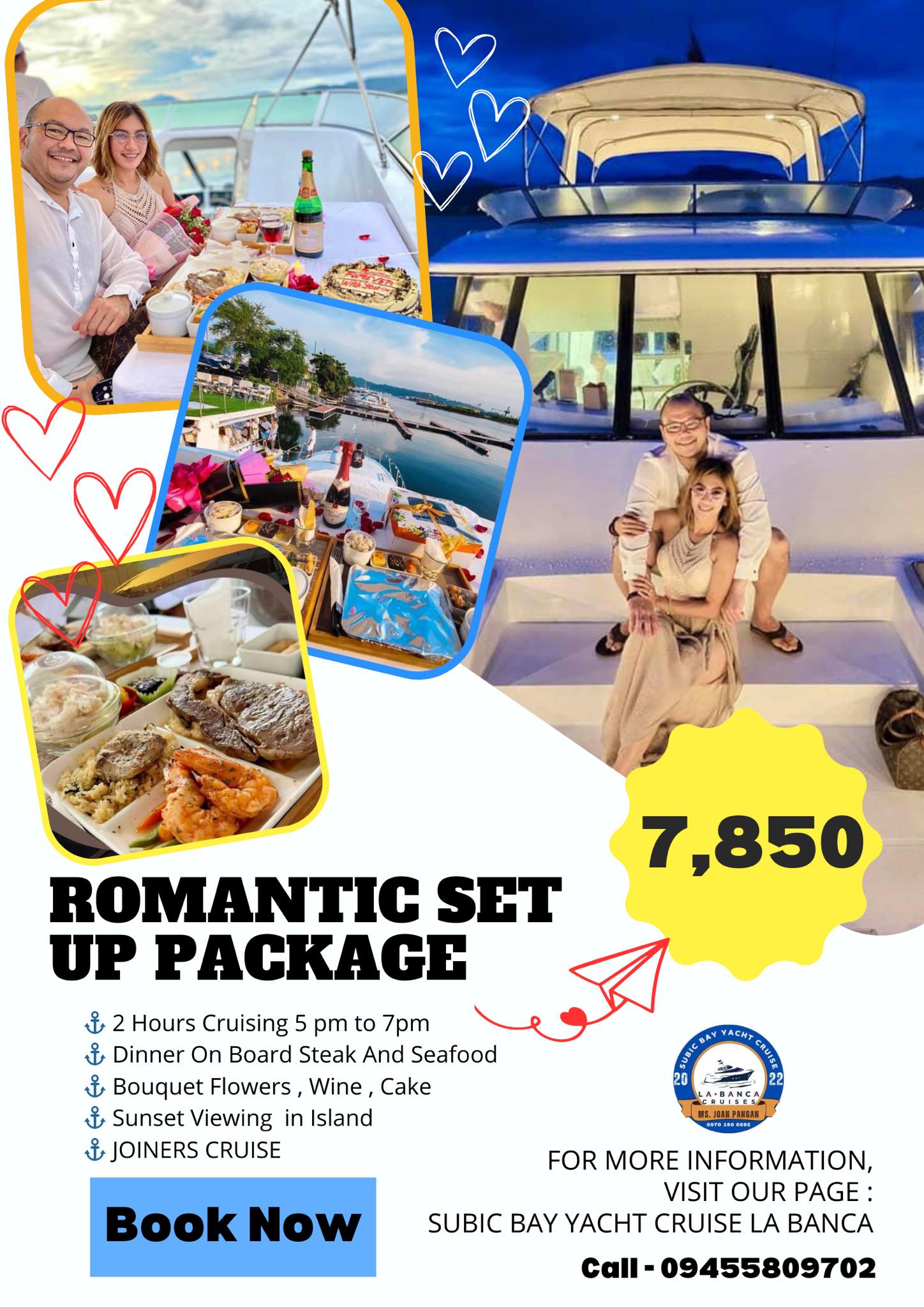 Subic Bay Yacht Cruise La Banca Facebook ad: Package Yacht and Food