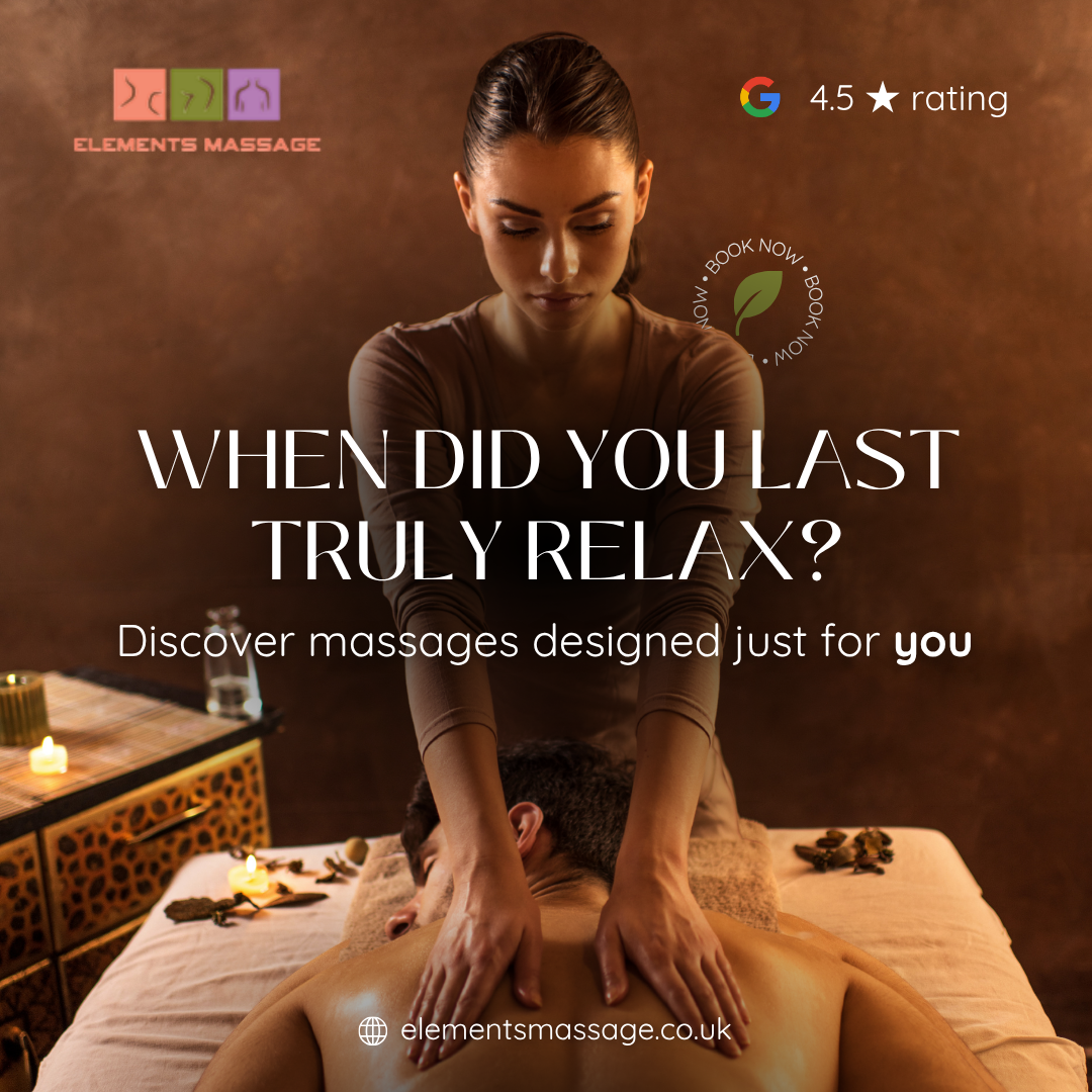 Elements Massage Aldershot Facebook ad: When did you last truly relax?